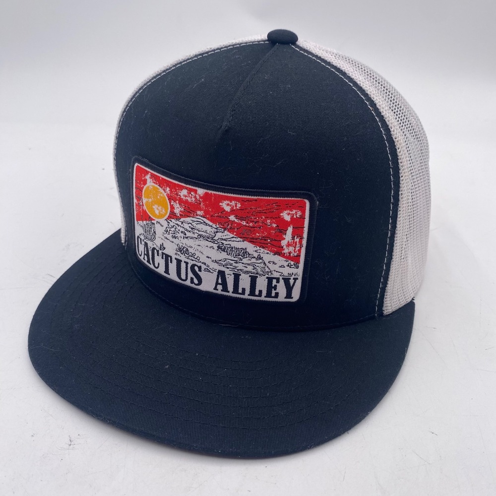 Cactus Alley The Classics Trucker Hat Snapback OSFM Black White Desert Patch Cap